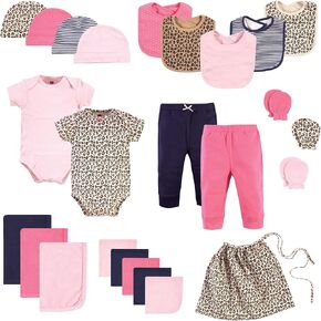 Hudson Baby Unisex Layette Starter Set Gift 25pc, Prints Leopard, 0-6 Months in Kuwait
