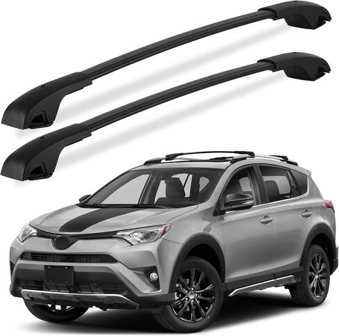 قضبان متقاطعة لسقف السقف قابلة للقفل متوافقة مع Toyota RAV4 2013-2018، قضبان متقاطعة للسقف من الألومنيوم للأمتعة وقوارب الكاياك والدراجة على الجليد وألواح التزلج in Saudi Arabia