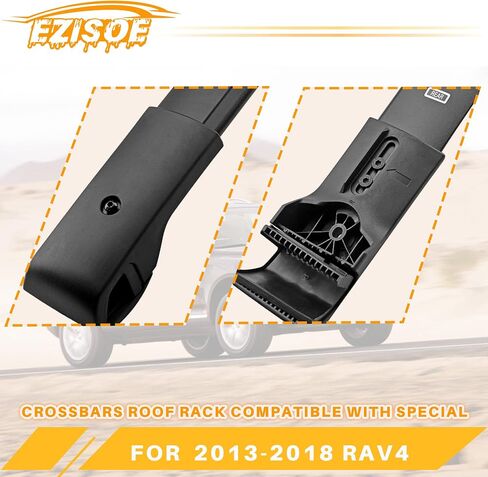 قضبان متقاطعة لسقف السقف قابلة للقفل متوافقة مع Toyota RAV4 2013-2018، قضبان متقاطعة للسقف من الألومنيوم للأمتعة وقوارب الكاياك والدراجة على الجليد وألواح التزلج in Saudi Arabia