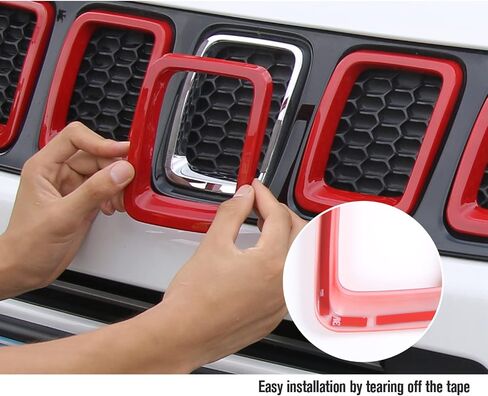JeCar Grille Inserts ABS غطاء الشواية الأمامي ملحقات خارجية لسيارة Jeep Compass MP 2017-2020، أسود مطفي in Kuwait