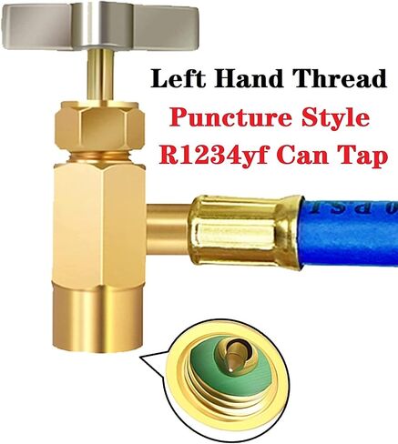 R1234yf Refrigerant Recharge Kit, 1234yf Refrigerant Kit, r1234yf refrigerant charging hose with LH (Left Hand Thread) R1234YF Self-Sealing Adapter, for Auto Air Condition R1234yf Refrigerant System in Saudi Arabia