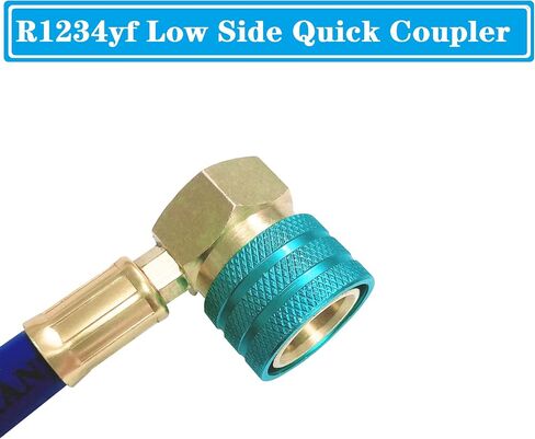 R1234yf Refrigerant Recharge Kit, 1234yf Refrigerant Kit, r1234yf refrigerant charging hose with LH (Left Hand Thread) R1234YF Self-Sealing Adapter, for Auto Air Condition R1234yf Refrigerant System in Saudi Arabia