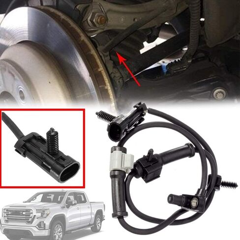 مستشعر ABS أمامي يسار يمين متوافق مع Chevy Silverado/Express/Suburban/Tahoe & GMC Sierra/Savana/Yukon XL & Cadillac Escalade 4.3L 4.8L 5.3L 5.7L 6.0L ABS استبدال مستشعر سرعة العجلة #19181873 in Kuwait