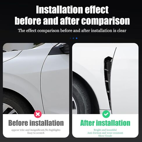 زيو قطعتان من فتحات التهوية الجانبية لرفرف السيارة، ملصقات رفرف زخرفية لتدفق الهواء فتحة فتحة الشبكة سبويلر ملحقات خارجية للسيارات in Kuwait