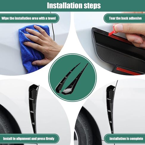 زيو قطعتان من فتحات التهوية الجانبية لرفرف السيارة، ملصقات رفرف زخرفية لتدفق الهواء فتحة فتحة الشبكة سبويلر ملحقات خارجية للسيارات in Kuwait