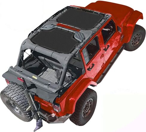 Wrangler Sun Shade JKU (2007-2018) – Motomate Front & Rear Mesh Sunshade fit JK Unlimited UV Blocker, Wind, Noise, Bikini JLkini Top Cover for Sport, Sport S, Sahara, Rubicon, Jeep Accessories in Kuwait