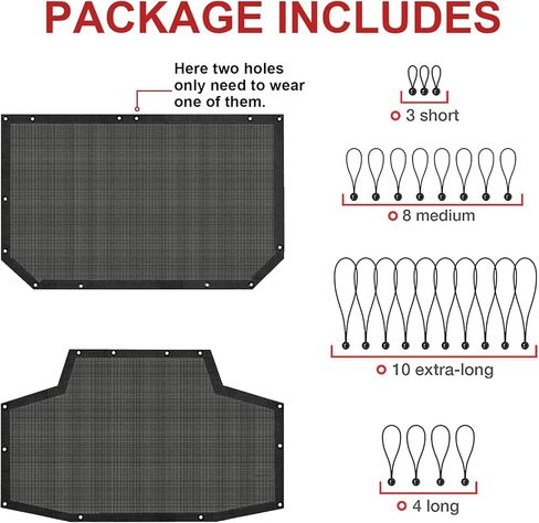 Wrangler Sun Shade JKU (2007-2018) – Motomate Front & Rear Mesh Sunshade fit JK Unlimited UV Blocker, Wind, Noise, Bikini JLkini Top Cover for Sport, Sport S, Sahara, Rubicon, Jeep Accessories in Kuwait
