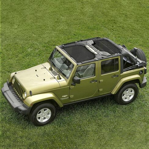 Wrangler Sun Shade JKU (2007-2018) – Motomate Front & Rear Mesh Sunshade fit JK Unlimited UV Blocker, Wind, Noise, Bikini JLkini Top Cover for Sport, Sport S, Sahara, Rubicon, Jeep Accessories in Kuwait