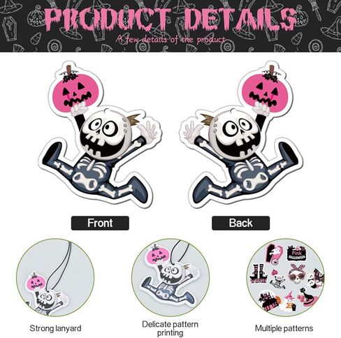 معطرات هواء للسيارة من finphoon Halloween، ملحقات سيارة وردية مخيفة للنساء من الداخل، 9 عبوات من روائح تعليق السيارة اللطيفة لديكور السيارة والهدايا المخيفة بالمنزل in Kuwait