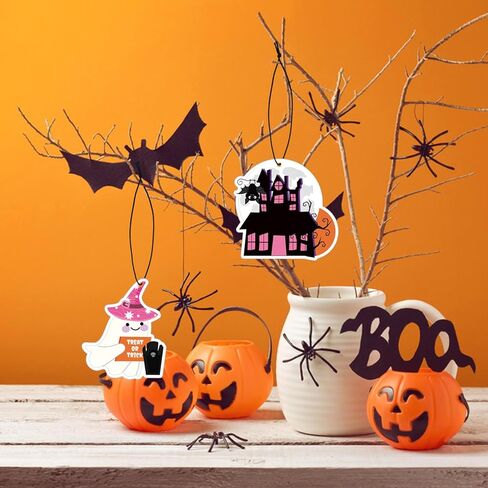 معطرات هواء للسيارة من finphoon Halloween، ملحقات سيارة وردية مخيفة للنساء من الداخل، 9 عبوات من روائح تعليق السيارة اللطيفة لديكور السيارة والهدايا المخيفة بالمنزل in Kuwait