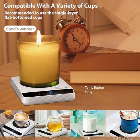 مسبي جهاز تسخين الاكواب، سخان القهوة وتدفئة الاكواب للمكتب مع 3 اعدادات لدرجة الحرارة، تشغيل/ايقاف تلقائي، تسخين كوب قهوة ذكي سريع التسخين للقهوة والمشروبات والحليب والشاي للمنزل والمكتب in Kuwait