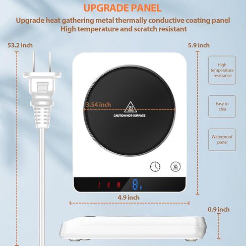 مسبي جهاز تسخين الاكواب، سخان القهوة وتدفئة الاكواب للمكتب مع 3 اعدادات لدرجة الحرارة، تشغيل/ايقاف تلقائي، تسخين كوب قهوة ذكي سريع التسخين للقهوة والمشروبات والحليب والشاي للمنزل والمكتب in Kuwait
