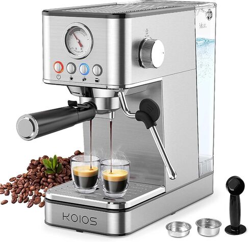 KOIOS Espresso Machine, 20 Bar Semi-Automatic Espresso Maker for home, 1200W Stainless Steel Espresso Coffee Maker with Foaming Steam Wand, 1.7L Water Tank, PID Control System in Saudi Arabia