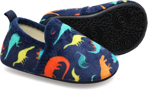 L-RUN Toddler House Slippers Non-Slip Rubber Sole Indoor Outdoor Walking Shoes for Boys & Girls Warm Fleece Lined Winter Slipper Socks in Saudi Arabia