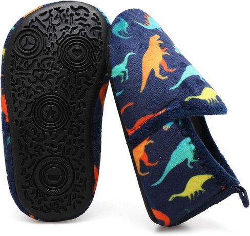 L-RUN Toddler House Slippers Non-Slip Rubber Sole Indoor Outdoor Walking Shoes for Boys & Girls Warm Fleece Lined Winter Slipper Socks in Saudi Arabia