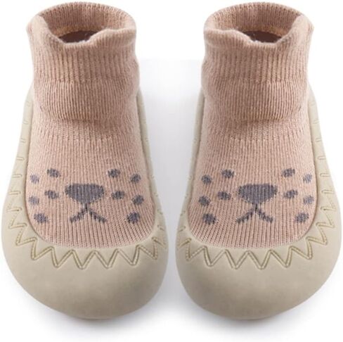 Exegawe Baby Sock Shoes Toddler Cartoon Soft Rubber Sole Non Slip Floor Slipper for Boys Girls First Walking in Kuwait