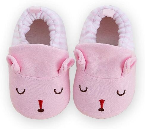 Sekantrol Newborn Baby Boys Girls First Walkers Shoes,Unisex Infant Soft Non-Slip Sole Sneakers,Cartoon Adjustable Slippers 0-18 Months in Kuwait