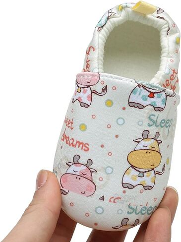 Timatego Toddler Baby Boys Girls Shoes Non Skid Slipper Sneaker Moccasins Infant First Walker House Walking Crib Shoes(6-24 Months) in Kuwait