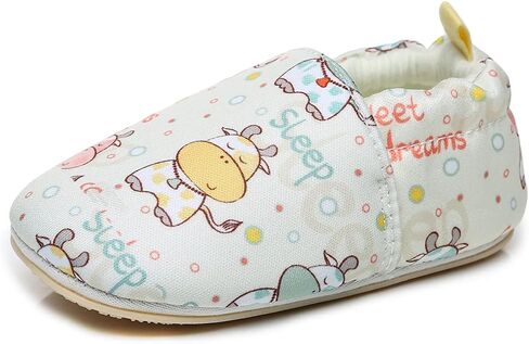 Timatego Toddler Baby Boys Girls Shoes Non Skid Slipper Sneaker Moccasins Infant First Walker House Walking Crib Shoes(6-24 Months) in Kuwait
