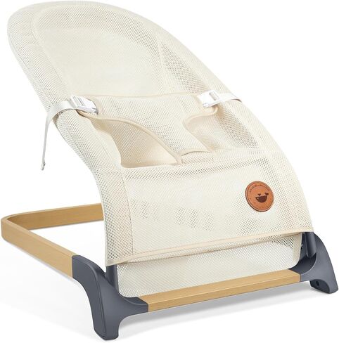 ANGELBLISS Baby Bouncer, Portable Bouncer Seat for Babies, Infants Bouncy Seat with Mesh Fabric, Natural Vibrations (Apricot) in Saudi Arabia