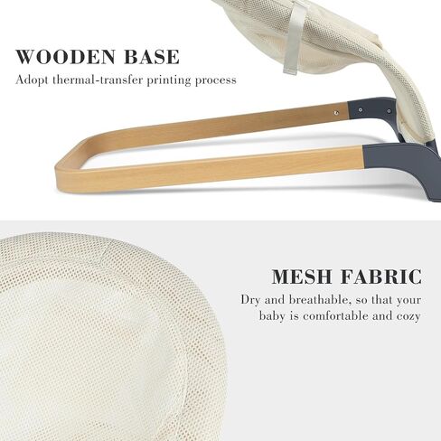 ANGELBLISS Baby Bouncer, Portable Bouncer Seat for Babies, Infants Bouncy Seat with Mesh Fabric, Natural Vibrations (Apricot) in Saudi Arabia