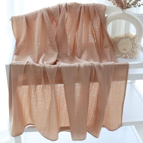 LifeTree Baby Swaddle Blankets Girls, Organic Muslin Swaddle Blankets Unisex Swaddling Wrap Receiving Blanket for Newborn, Organic Cotton, Large 47 x 47 inches, Lavender & Mauve in Saudi Arabia