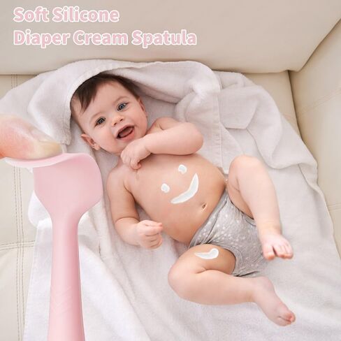 3 Pack Diaper Cream Spatula, Diaper Rash Cream Applicator | Soft Silicone, Suction Up Base, BPA Free, Butt Paste Spatula, Diaper Cream Brush, Baby Bum Spatula, Diaper Bag Essentials in Saudi Arabia