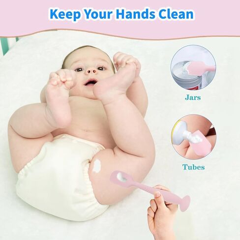 3 Pack Diaper Cream Spatula, Diaper Rash Cream Applicator | Soft Silicone, Suction Up Base, BPA Free, Butt Paste Spatula, Diaper Cream Brush, Baby Bum Spatula, Diaper Bag Essentials in Saudi Arabia