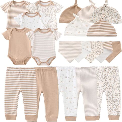Kiddiezoom Newborn Baby Girl Boy Clothes Baby Outfits Pants Bodysuits Gifts Set Layette Set 0-3 Months in Saudi Arabia