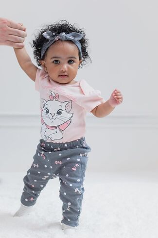 Disney Pixar Toy Story Lion King Minnie Mouse Baby Girls Bodysuit Pants and Headband 3 Piece Outfit Set Newborn to Infant in Saudi Arabia