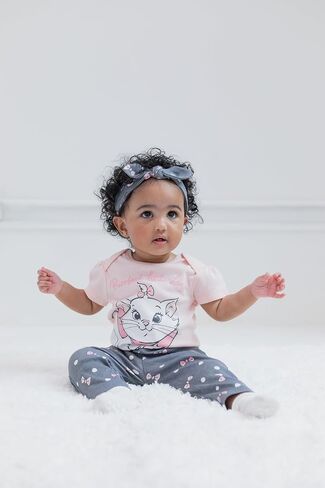 Disney Pixar Toy Story Lion King Minnie Mouse Baby Girls Bodysuit Pants and Headband 3 Piece Outfit Set Newborn to Infant in Saudi Arabia
