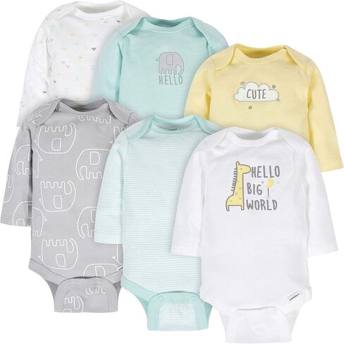 Gerber Baby 6 Pack Long-sleeve Onesies Bodysuit in Saudi Arabia