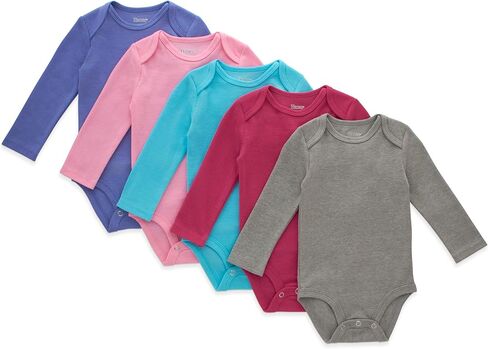 Hanes Baby Long Sleeve Bodysuit, Ultimate Flexy Bodysuits Boys & Girls, 5-Pack in Saudi Arabia