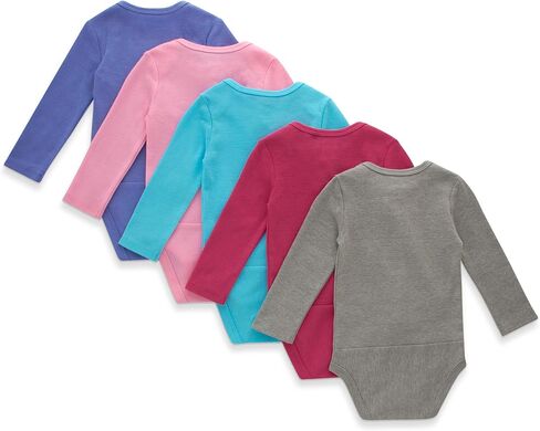 Hanes Baby Long Sleeve Bodysuit, Ultimate Flexy Bodysuits Boys & Girls, 5-Pack in Saudi Arabia