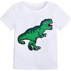 Toddler Little Kids Baby Boys Girls Magic Flip Sequins Tshirt,Short Sleeve Crew Neck Pullover Tees Tops