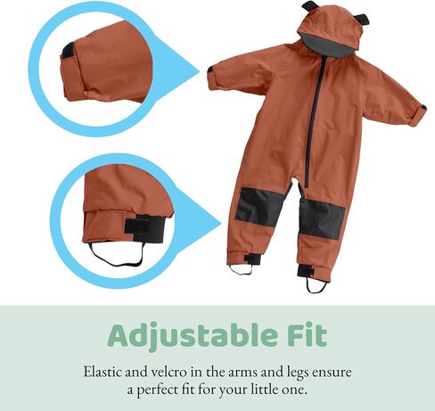 Cuddle Club Kids Toddler Snow & Rain Suit - Muddy Buddy Waterproof Coverall One Piece Weather Resistant Baby Jacket in Saudi Arabia
