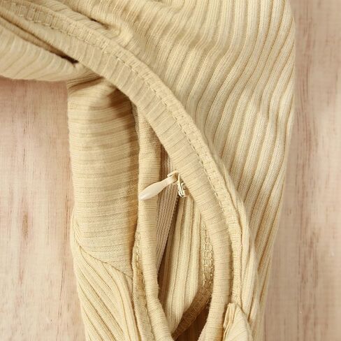 Ayalinggo Newborn Baby Girl Footie Waffle Knit Romper Zippers Ruffle Jumpsuit Fall Winter Clothes in Kuwait