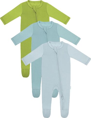 RRP Unisex Baby Footies Pajamas,Rayon Derived From Bamboo,Buttery Soft Sleep 'N Play PJs,2-Way Zipper Closure,0-18 Months in Saudi Arabia