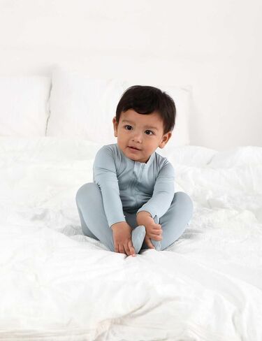 RRP Unisex Baby Footies Pajamas,Rayon Derived From Bamboo,Buttery Soft Sleep 'N Play PJs,2-Way Zipper Closure,0-18 Months in Saudi Arabia