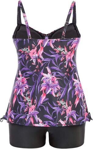 Hanna Nikole Plus Size Tankini Swimsuits for Women Two Piece Swim Top Shorts Tummy Control Bathing Suits in Kuwait