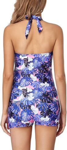 EastElegant Maternity One Piece Swimwear Retro Halter Swimsuits with Boyleg Pregnancy Bathing Suits Boyshort in Saudi Arabia