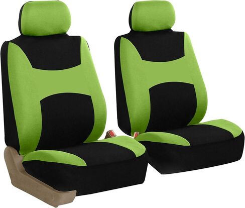 FH Group Car Seat Covers Full Set Cloth - Universal Fit, Automotive Seat Covers, Low Back Front Seat Covers, Airbag Compatible, Split Bench Rear Seat, Washable Car Seat Cover for SUV, Sedan, Van Black in Saudi Arabia