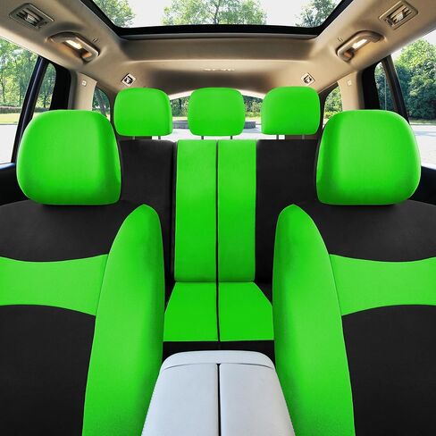 FH Group Car Seat Covers Full Set Cloth - Universal Fit, Automotive Seat Covers, Low Back Front Seat Covers, Airbag Compatible, Split Bench Rear Seat, Washable Car Seat Cover for SUV, Sedan, Van Black in Saudi Arabia