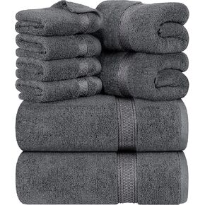 Utopia Towels 8-Piece Premium Towel Set, 2 Bath Towels, 2 Hand Towels, and 4 Wash Cloths, 600 GSM 100% Ring Spun Cotton Highly Absorbent Towels for Bathroom, Gym, Hotel, and Spa (Beige) in Saudi Arabia
