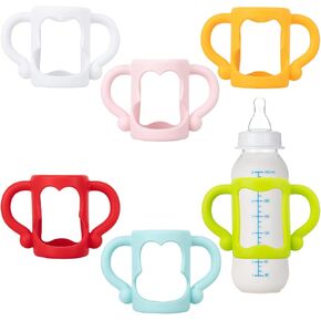 Baby Bottle Handles Bottle Holder: YIDM 6 Pack Soft Silicone Bottle Holder Bottle Handle Wide-Neck Easy Grip Baby Bottle Handles Easy Carry Handle Lightweight Bottle Handle in Kuwait