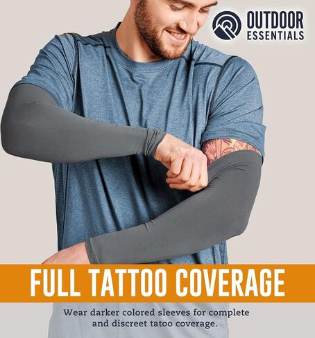 OutdoorEssentials UV Sun Protection Arm Sleeves - Cooling Compression Arm Sleeve - Sports & UV Arm Sleeves for Men & Women in Saudi Arabia