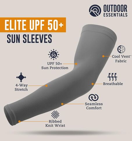 OutdoorEssentials UV Sun Protection Arm Sleeves - Cooling Compression Arm Sleeve - Sports & UV Arm Sleeves for Men & Women in Saudi Arabia