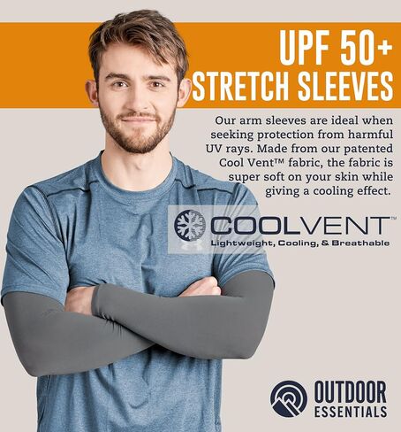 OutdoorEssentials UV Sun Protection Arm Sleeves - Cooling Compression Arm Sleeve - Sports & UV Arm Sleeves for Men & Women in Saudi Arabia