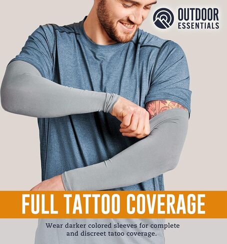 OutdoorEssentials UV Sun Protection Arm Sleeves - Cooling Compression Arm Sleeve - Sports & UV Arm Sleeves for Men & Women in Saudi Arabia