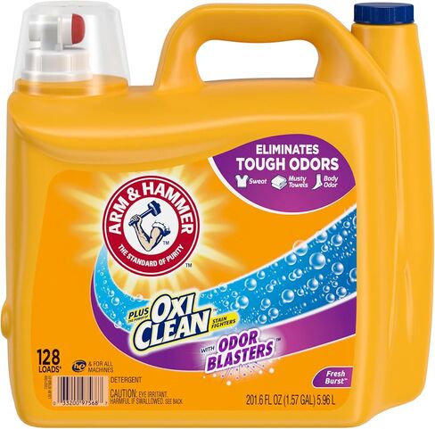 Arm & Hammer Liquid Laundry Detergent Plus OxiClean & Odor Blasters, Fresh Burst, 403.2oz 256 Loads in Saudi Arabia